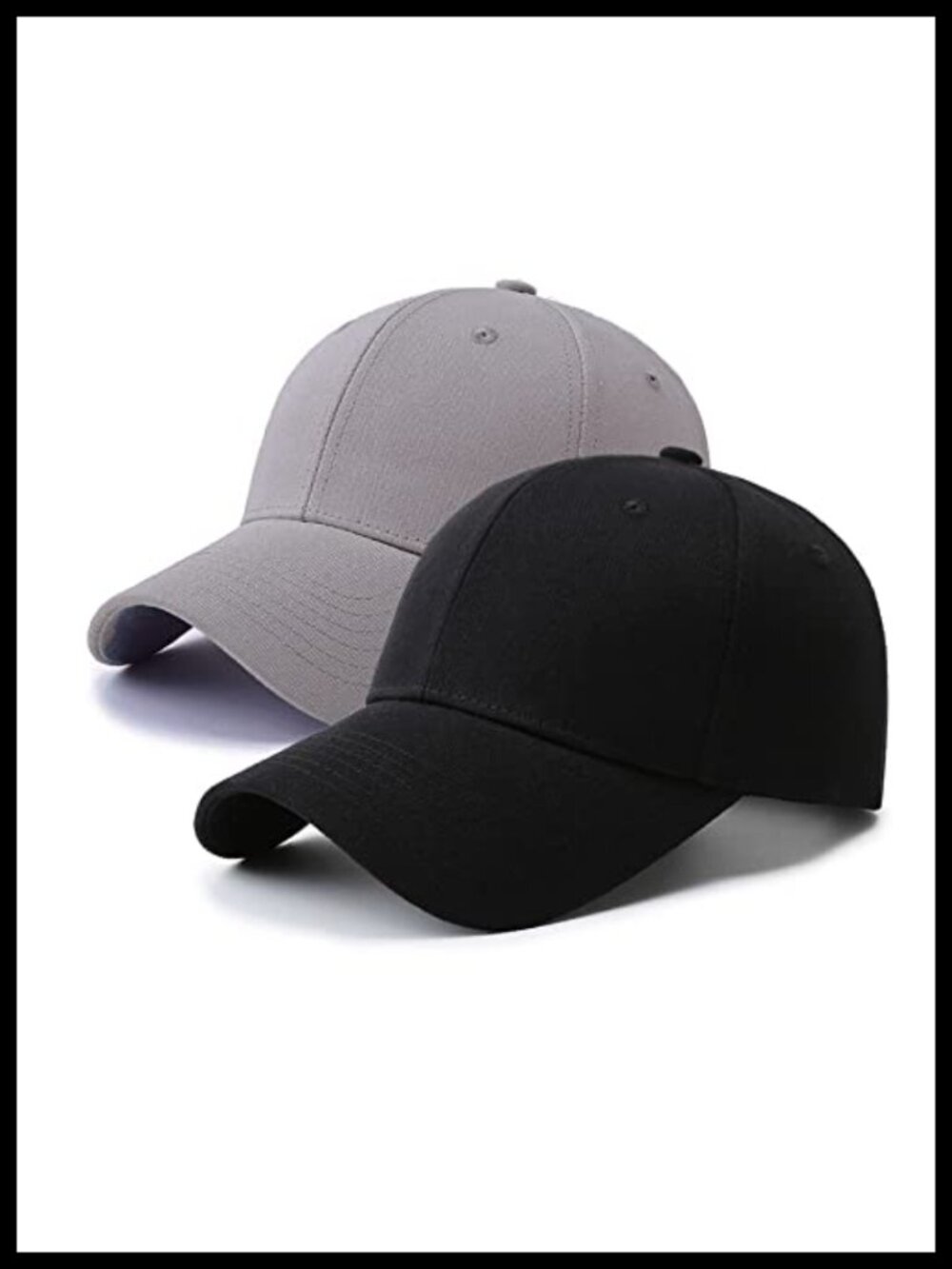 2 Pack Cotton Baseball Cap Adjustable Dad Hat Golf Fishing Outdoor Sports